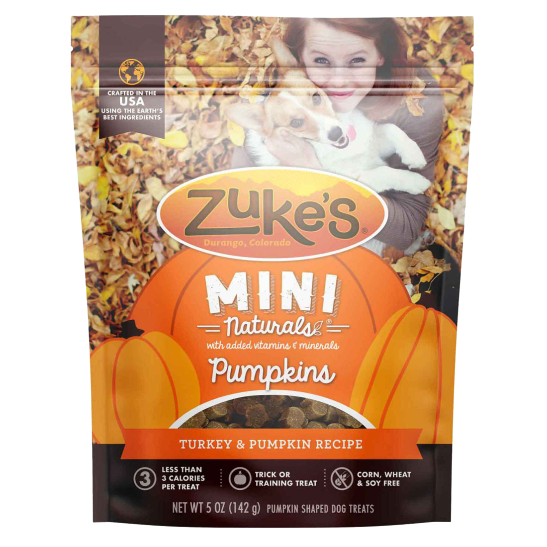 Zuke's Mini Naturals Pumpkins Training Dog Treats Turkey & Pumpkin Recipe - 5 Ounce Bag