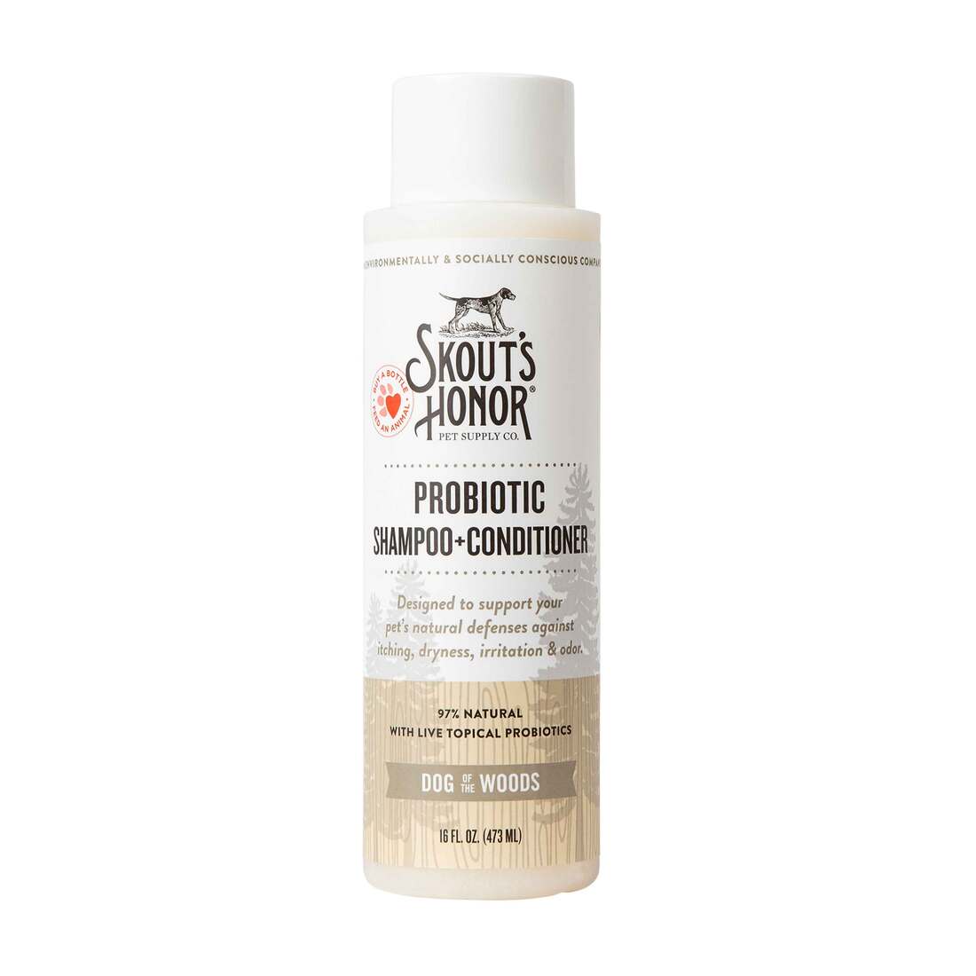 Skout's Honor Probiotic Shampoo+Conditioner Dog of the Woods, 16 Ounces