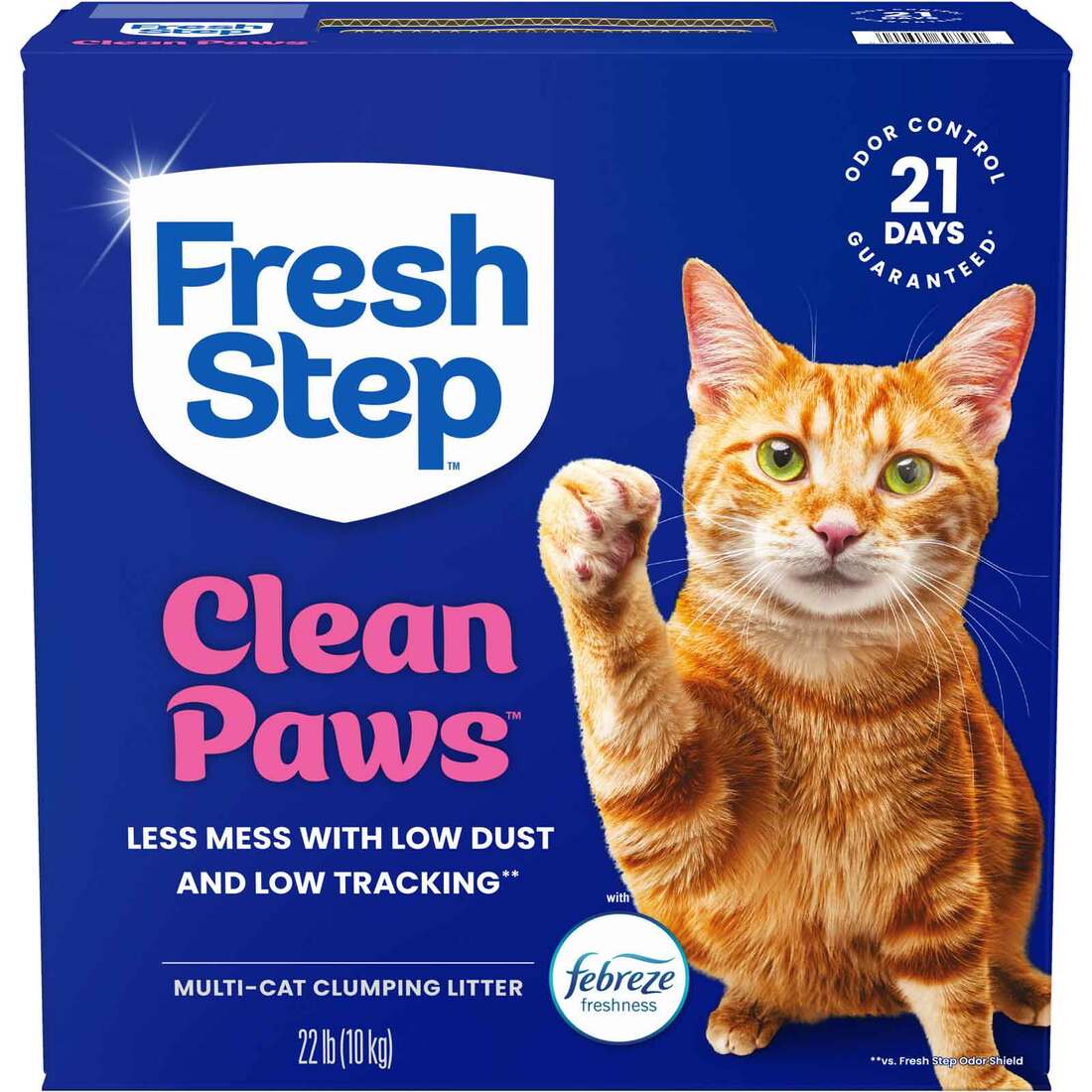 Fresh Step Clean Paws Multi-Cat Clumping Cat Litter, 22 Pounds