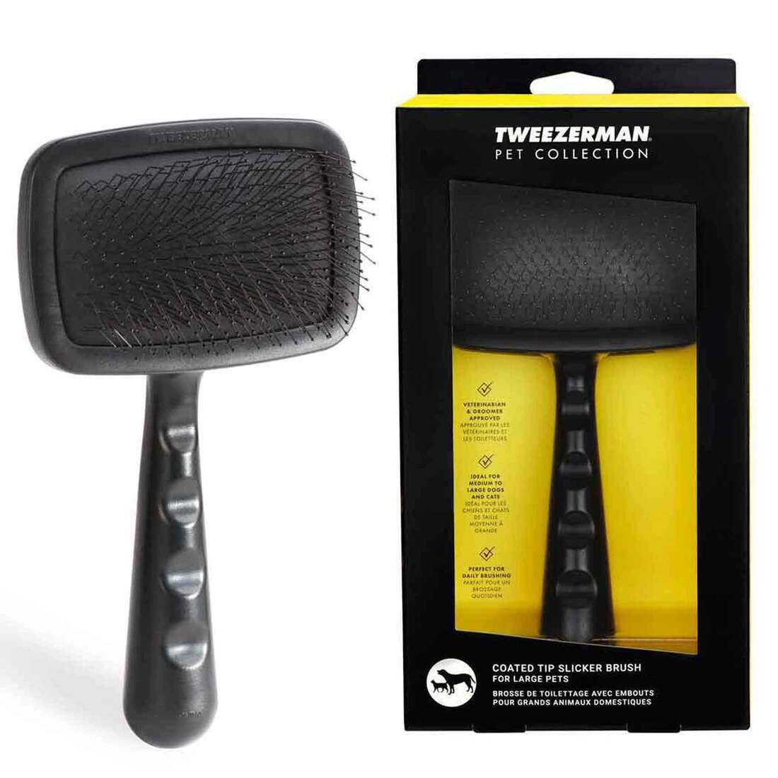 Tweezerman Dog Grooming Coated Tip Slicker Brush