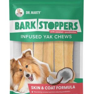 Dr. Marty Bark Stopper Skin & Coat Yak Dog Chew, Small, 5 Pack