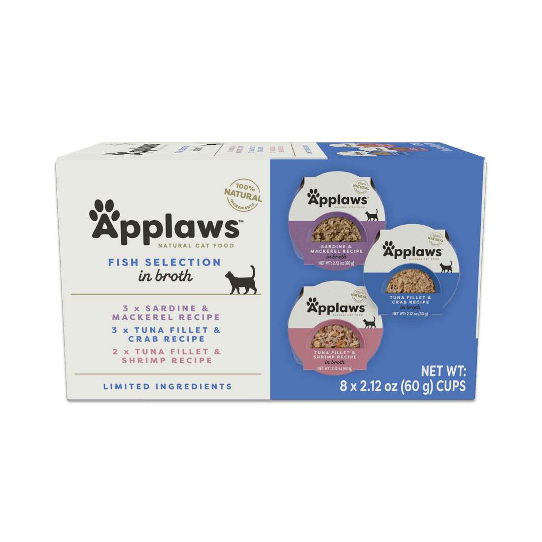 Applaws Natural Wet Cat Food, Fish Selection Multipack (8), 2.12 Ounces, 8 Count