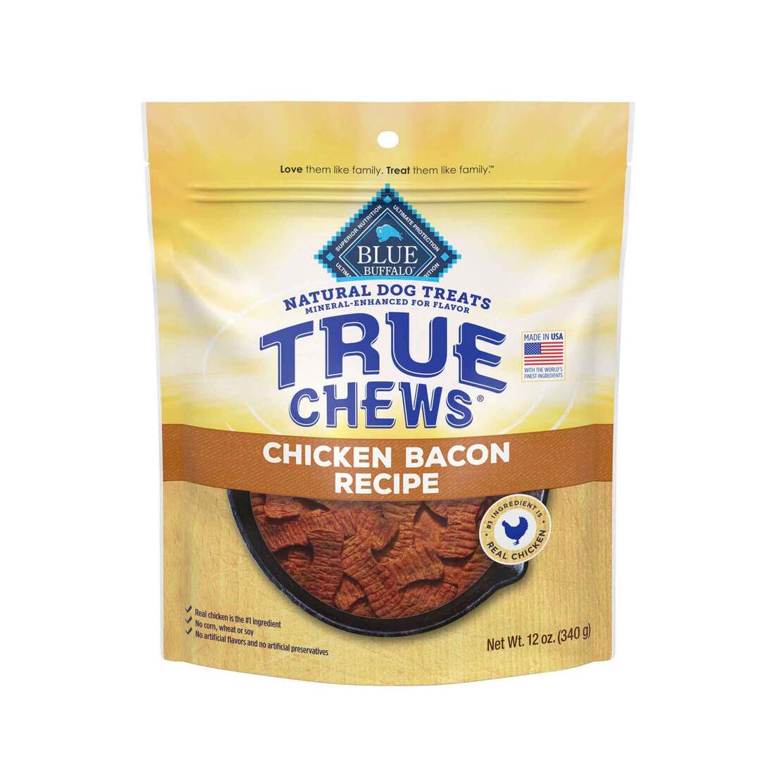True Chews Chicken Bacon Recipe Dog Treats, 12 Ounces