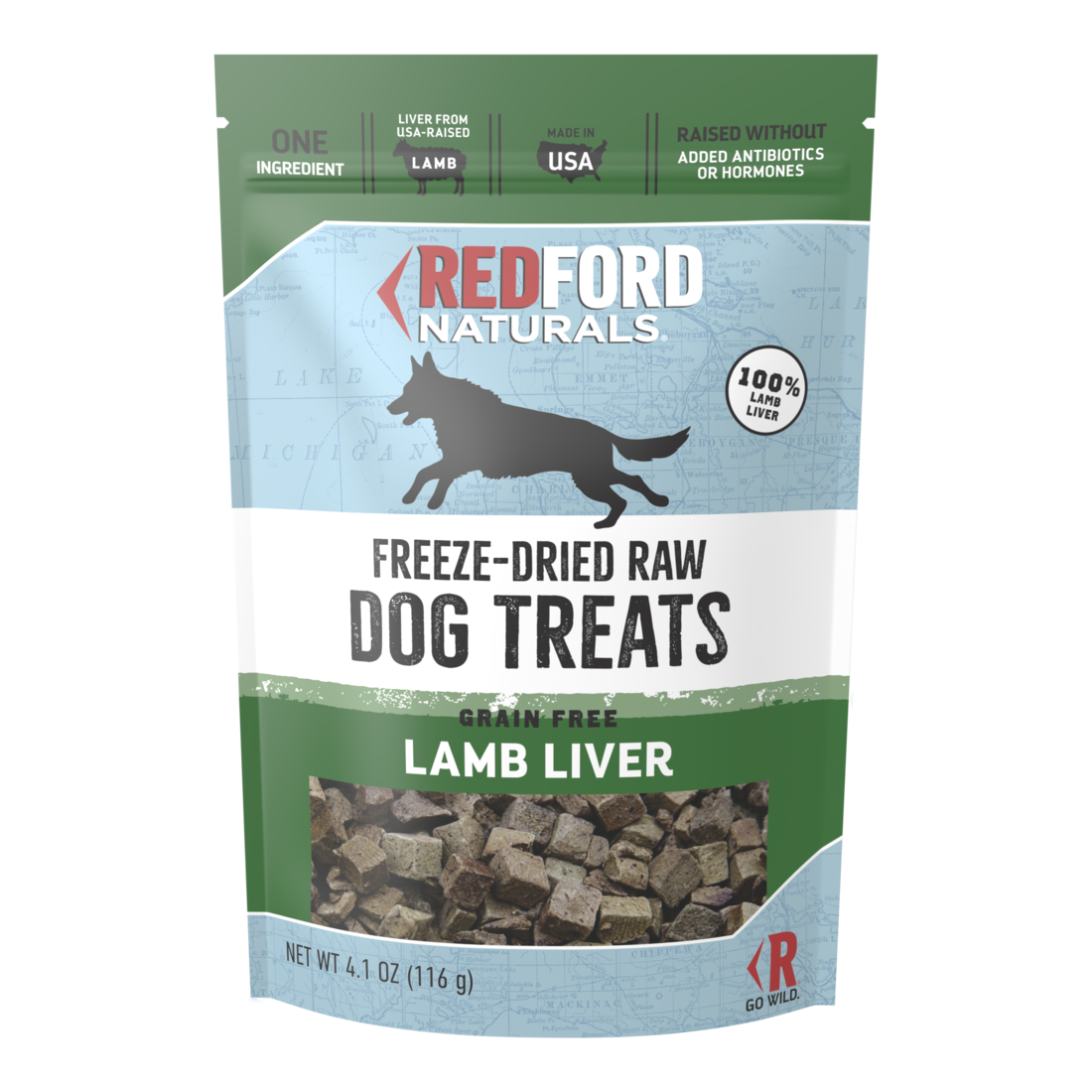 Redford Naturals Freeze-Dried Raw Grain Free Dog Treats, Lamb Liver