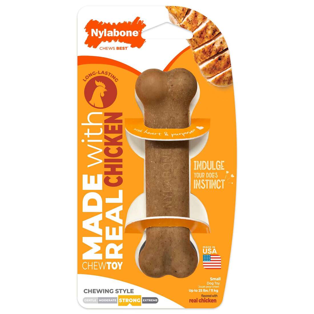 Nylabone Real Chicken Original Strong Bone Dog Chew