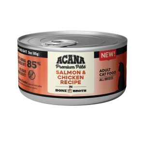 ACANA® Natural Wet Cat Food, Adult Salmon and Chicken Bone Broth, 3 Ounces