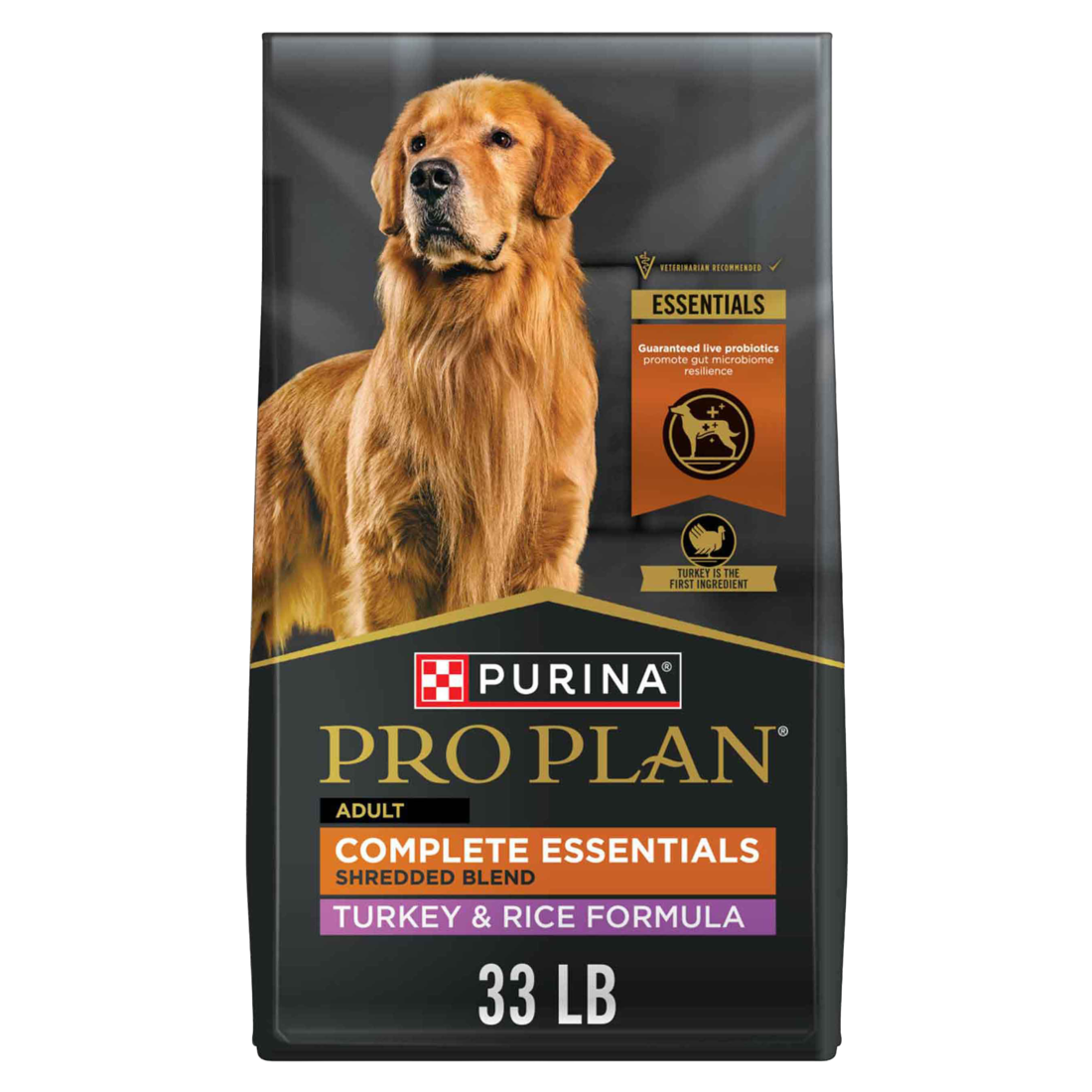 Purina Pro Plan High Protein Dog Food With Probiotics for Dogs, Shredded Blend Turkey & Rice Formula