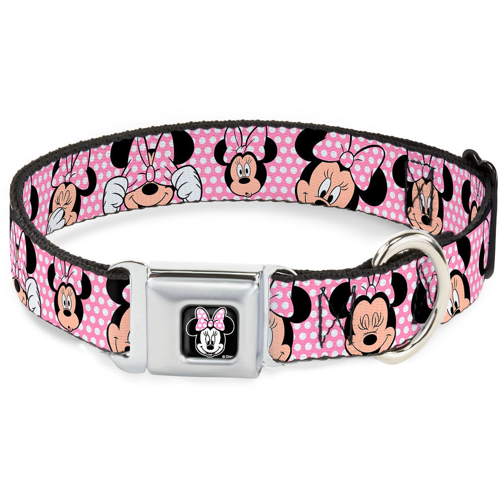 Buckle Down Minnie Mouse Face Dog Collar