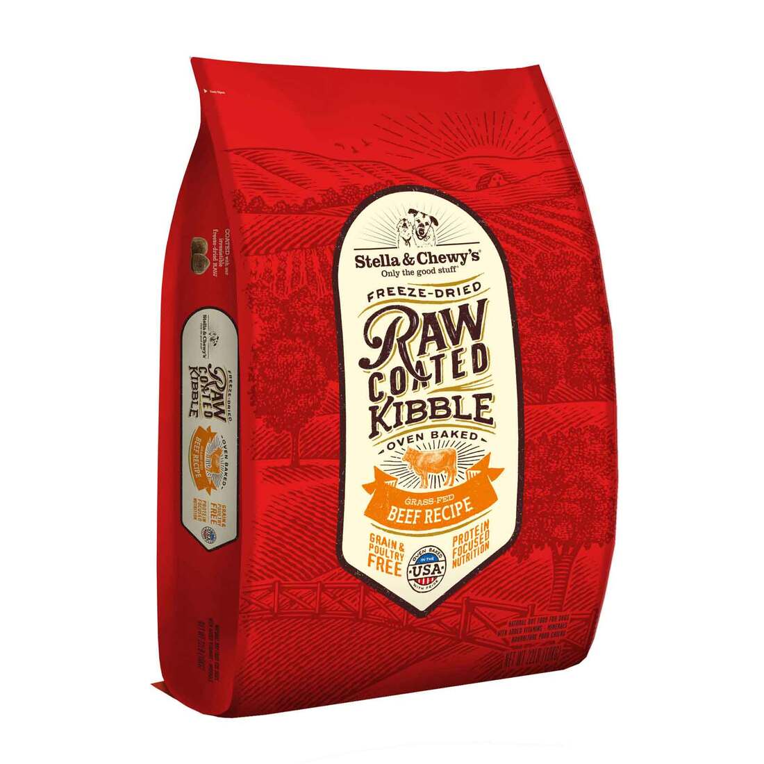 Stella & Chewy's Dog Raw Coated Kibble, Grass-Fed Beef, 22 Pounds