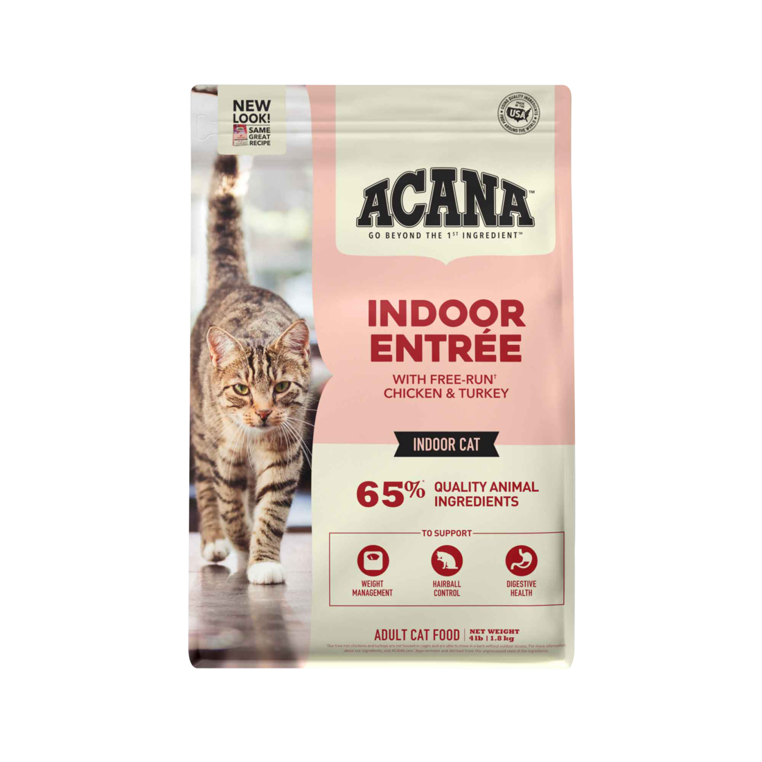 ACANA? Dry Cat Food for Indoor Cats, Indoor Entr??e, Chicken, Turkey, Whole Herring, and Rabbit, 4 Po