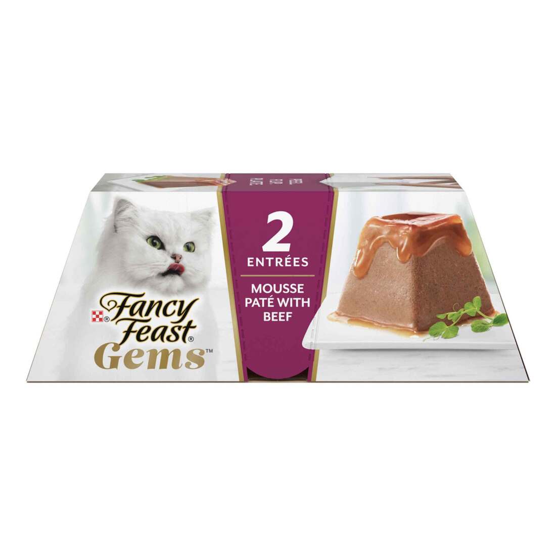 Fancy Feast Gems Pate Wet Cat Food Mousse With Beef and a Halo of Savory Gravy Cat Food - 4 Ounce Bo