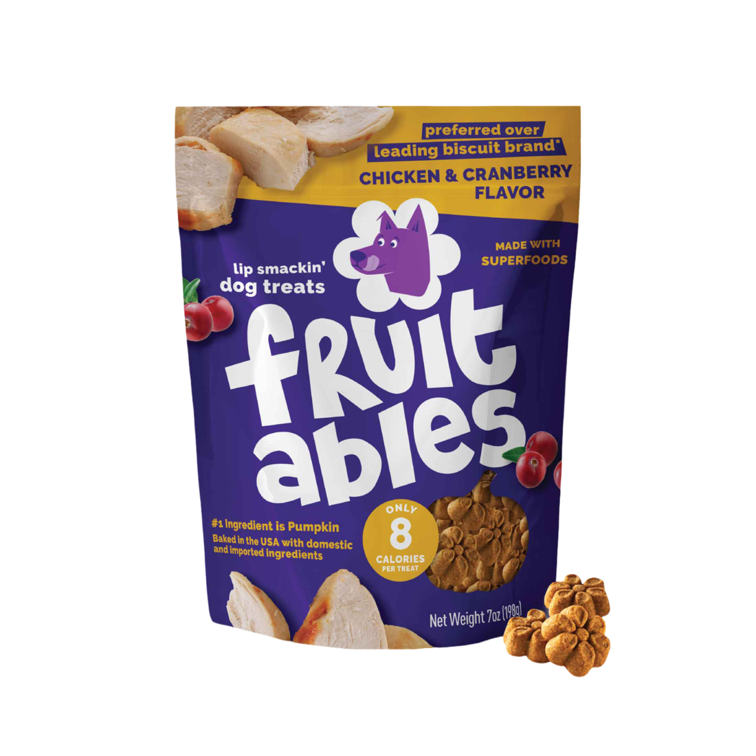 Fruitables Baked Chicken and Cranberry Dog Treat, 7 Ounces