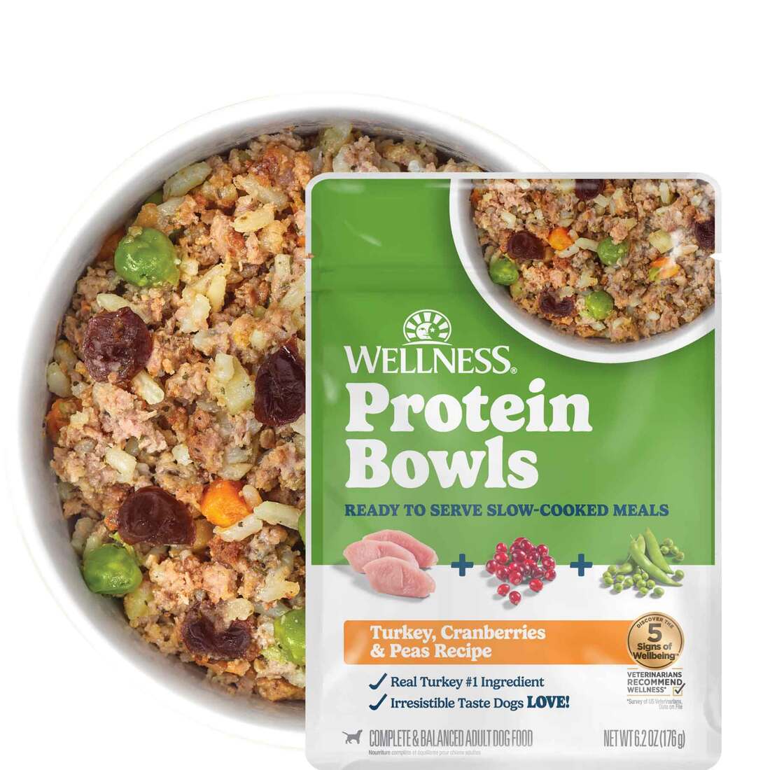 Wellness Protein Bowls, Slow Cooked Adult Wet Dog Food - Image 2