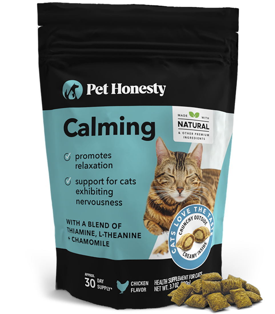 Pet Honesty Calming Supplement for Cats, Chicken Flavor, 30 Day Supply