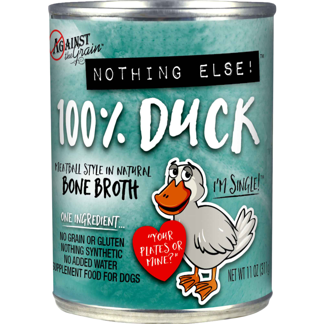 Against the Grain Nothing Else Duck Wet Dog Food, 11 Ounces