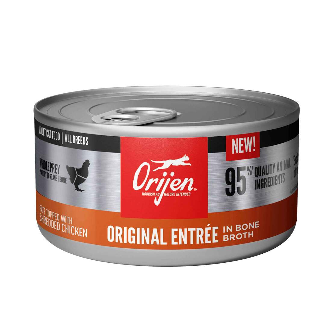 ORIJEN® Wet Cat Food, Adult Chicken Pate and Shreds in Broth, 3 Ounces
