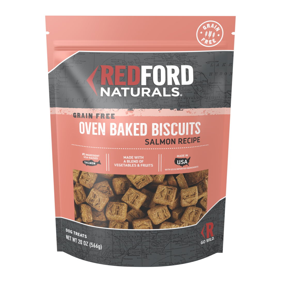 Redford Naturals Grain Free Salmon Recipe Biscuits Dog Treat - Image 2