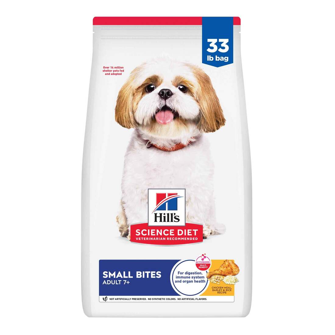Hill's Science Diet Senior 7+ Small Bites Dry Dog Food, Chicken Meal, Barley & Rice Recipe, 33 Pound