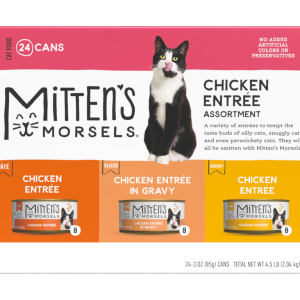 Mitten's Morsels Chicken Variety Pack Wet Cat Food, 3 Ounces, 24 Cans