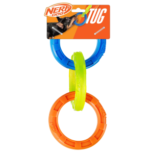 Nerf 3 Ring Tug Dog Toy, 10.5 Inches