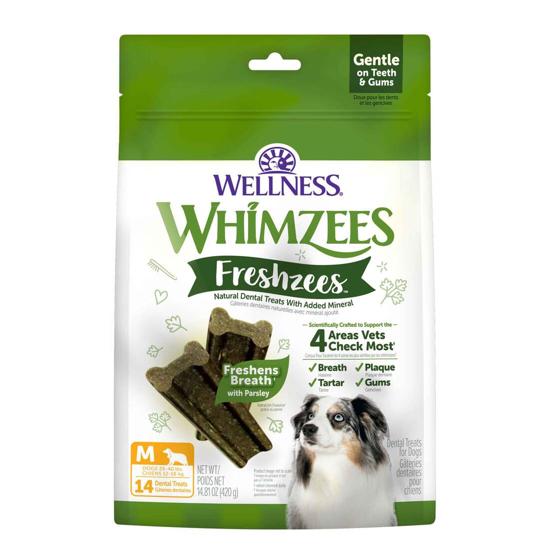 Wellness® WHIMZEES Freshzees™ Fresh Breath Natural Dog Dental Treats, Medium Breed, 14 Count