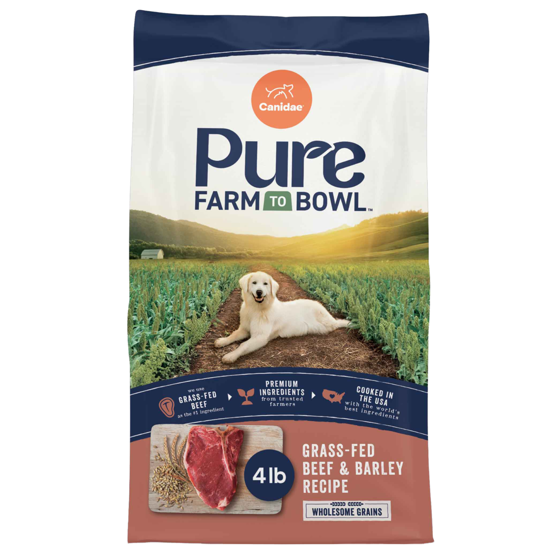 Canidae Pure Farm To Bowl Dry Dog Food, Grass-Fed Beef & Barley Recipe - Image 2