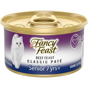 Purina Fancy Feast High Protein Senior Pate Wet Cat Food, Beef Feast Senior 7+ - 3 Ounce Can