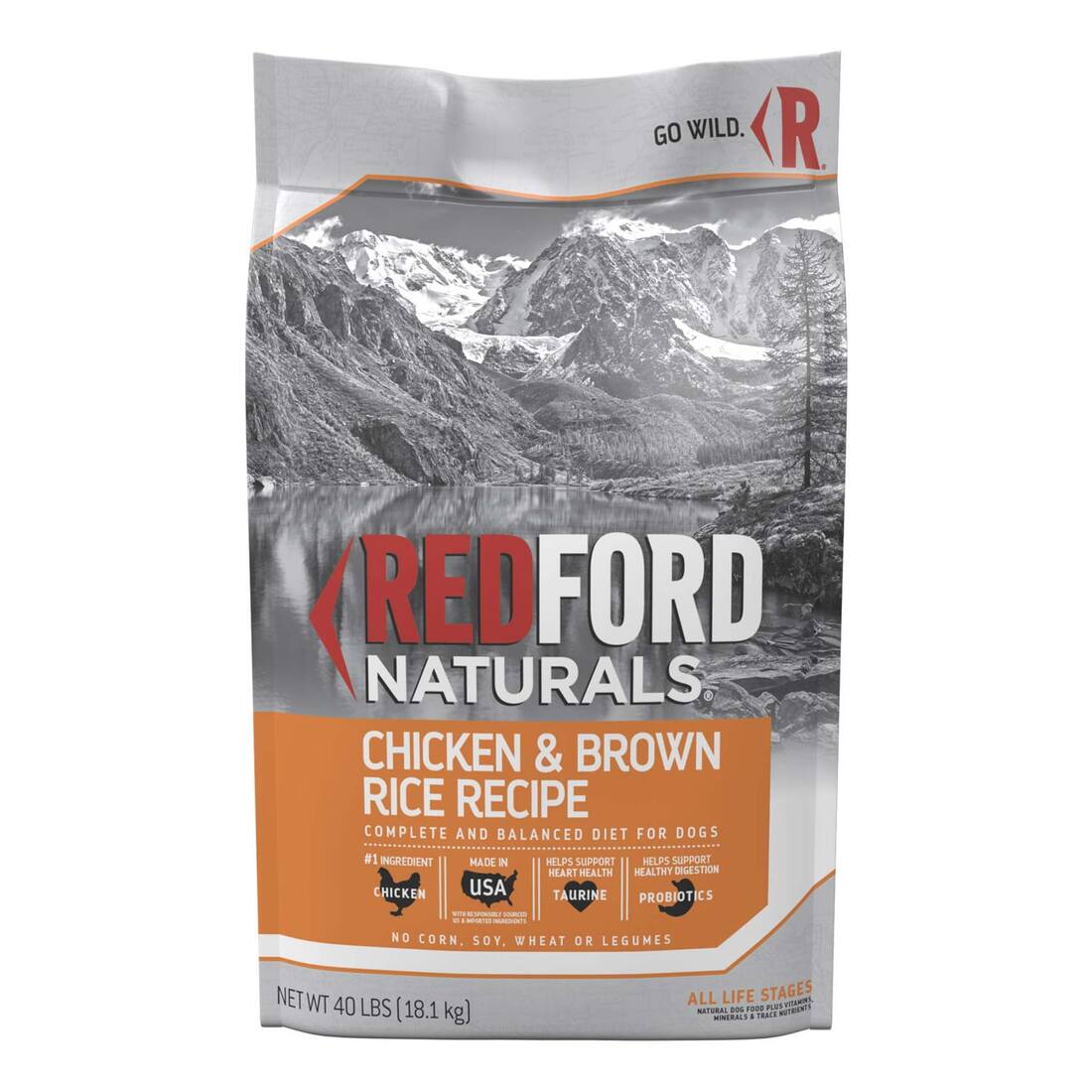 Redford Naturals Chicken & Brown Rice Recipe Dry Dog Food, 40 Pounds