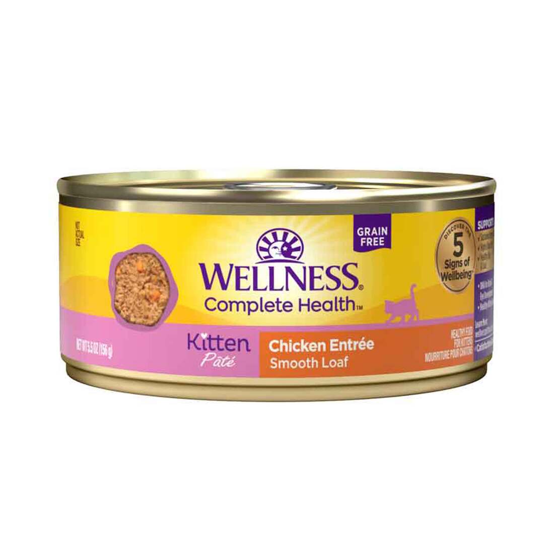Wellness Complete Health Kitten Canned Wet Cat Food, Chicken Entree Recipe, 5.5 Ounces