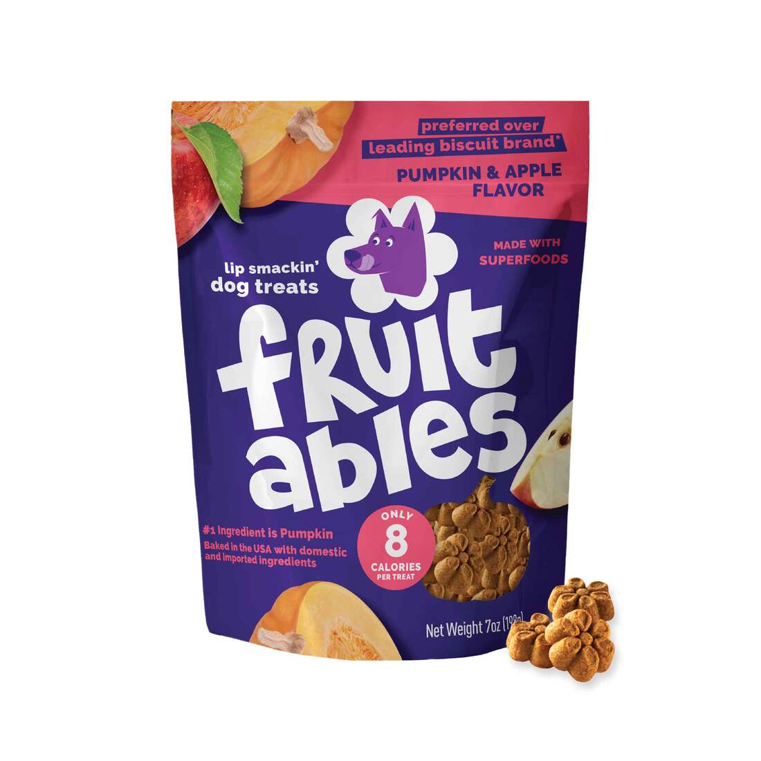 Fruitables Pumpkin & Apple Flavor Crunchy Dog Treats, 7 Ounces