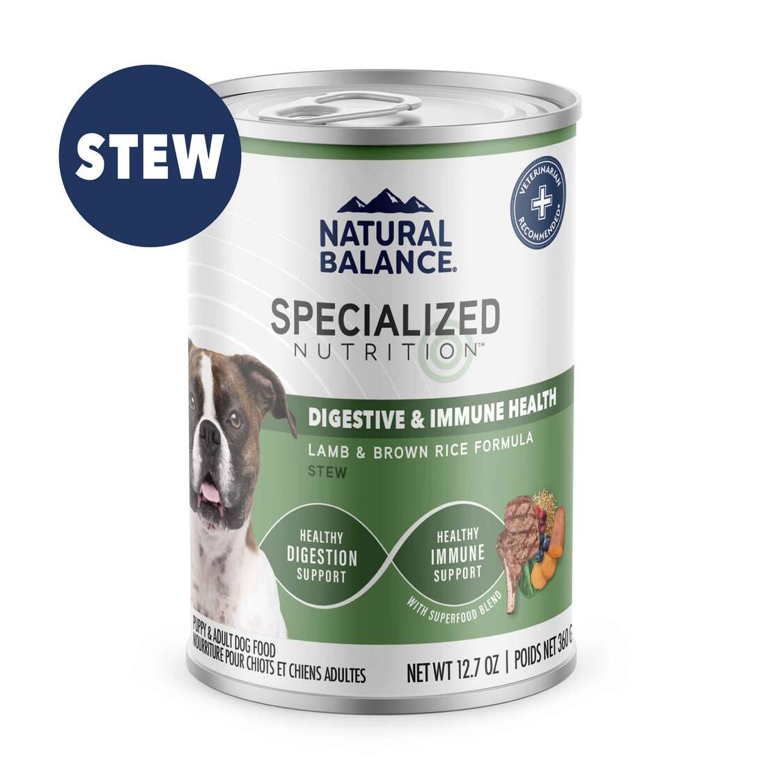 Natural Balance Specialized Nutrition Wet Dog Food, Digestive & Immune Health, Lamb & Brown Rice For