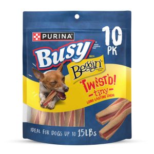Purina Busy with Beggin' Twist'd BoneTiny Adult Dog Chew Treats - 10 Count Pouch