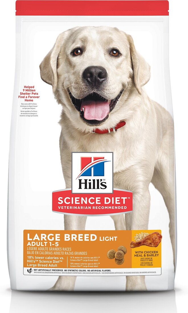 Hill's Science Diet Adult Light Large Breed Dry Dog Food, Chicken Meal & Barley, 30 Pound Bag