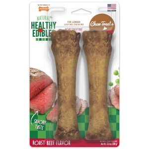 Nylabone Healthy Edibles Roast Beef Flavor Chew Treats, X-Large/Souper, +50 Pounds, 2 Count