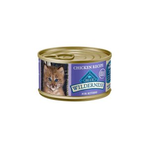 Blue Buffalo Wilderness Grain-Free Kitten Wet Cat Food, Chicken Paté Recipe, 3 Ounces