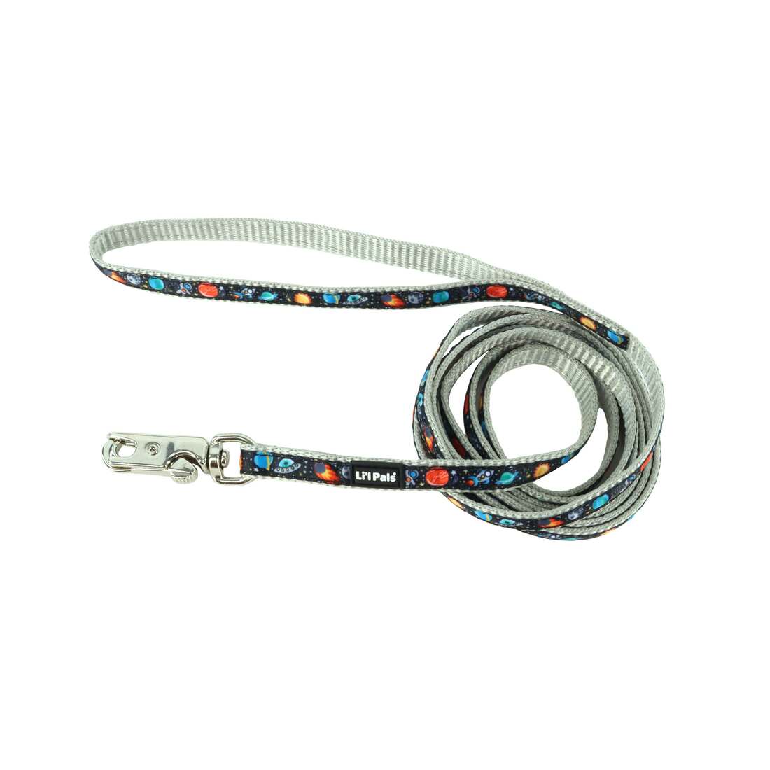 Li'l Pals® by Coastal® Charming Ribbon Overlay Dog Leash, Li'l Space Explorers, X-Small - 3/8" x 6'