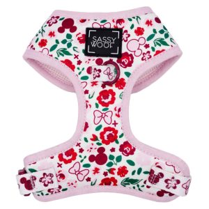Sassy Woof Adjustable Dog Harness, Disney's Minnie Mouse Garden Party, X-Small
