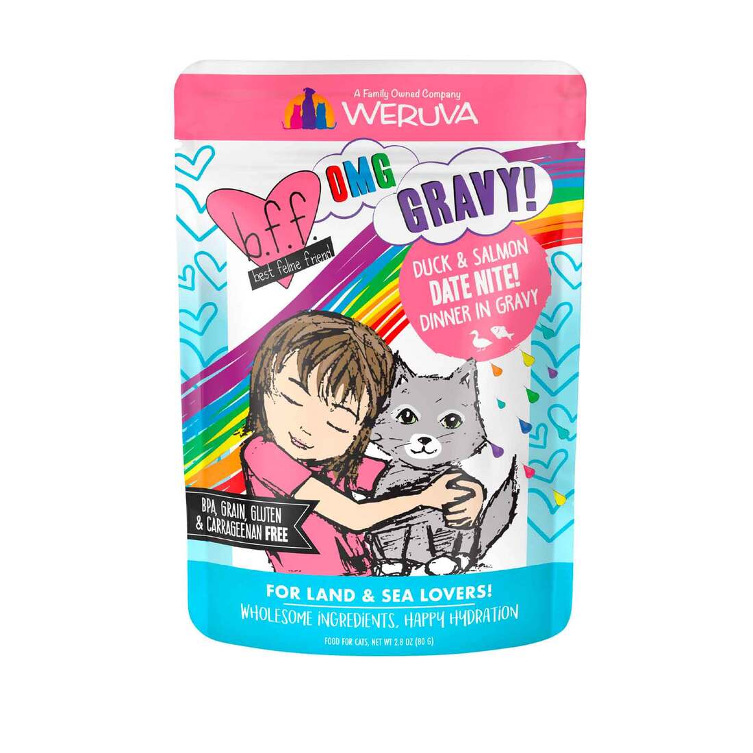 BFF OMG - Best Feline Friend Oh My Gravy!, Date Nite with Duck & Salmon in Gravy Cat Food by Weruva,