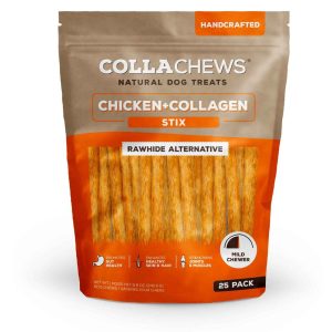 CollaChews Collagen Stix Dog Chews, Chicken Flavor - 25 Pack