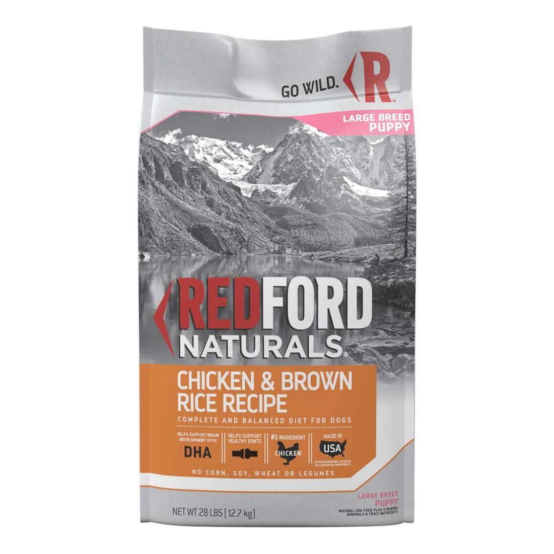 Redford Naturals Large Breed Puppy Chicken & Brown Rice Recipe Dog Food, 28 Pounds