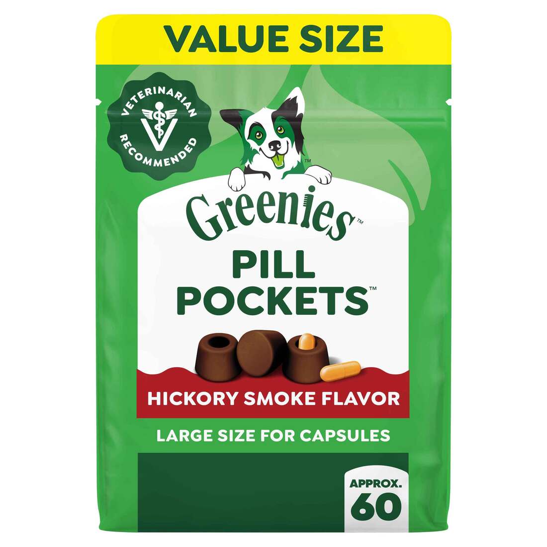Greenies Pill Pockets Hickory Smoke Flavor Soft Dog Treats, Large,15.8 Ounce Pouch