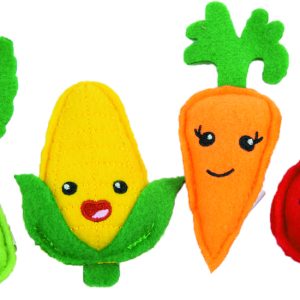 Play On Cat Toy Catnip Plush Veggie Friends, 4 Pack