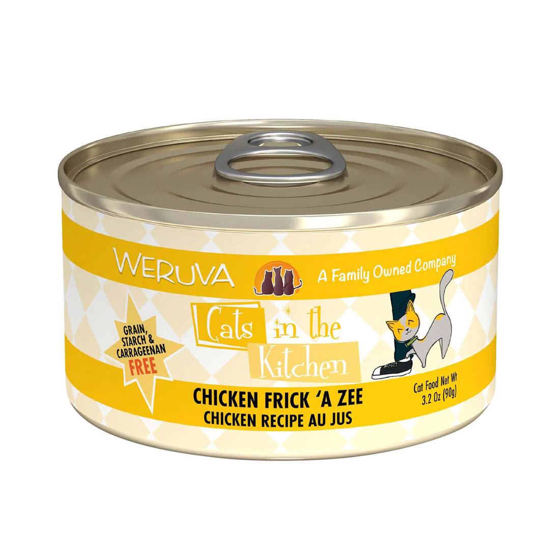 Weruva Cats In The Kitchen Wet Cat Food, Chicken Frick A Zee with Chicken au Jus, 3.2 Ounces