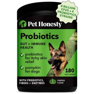 Pet Honesty Gut/Immune Health Pumpkin Dog Probiotic, 180 Count, 19 Ounces