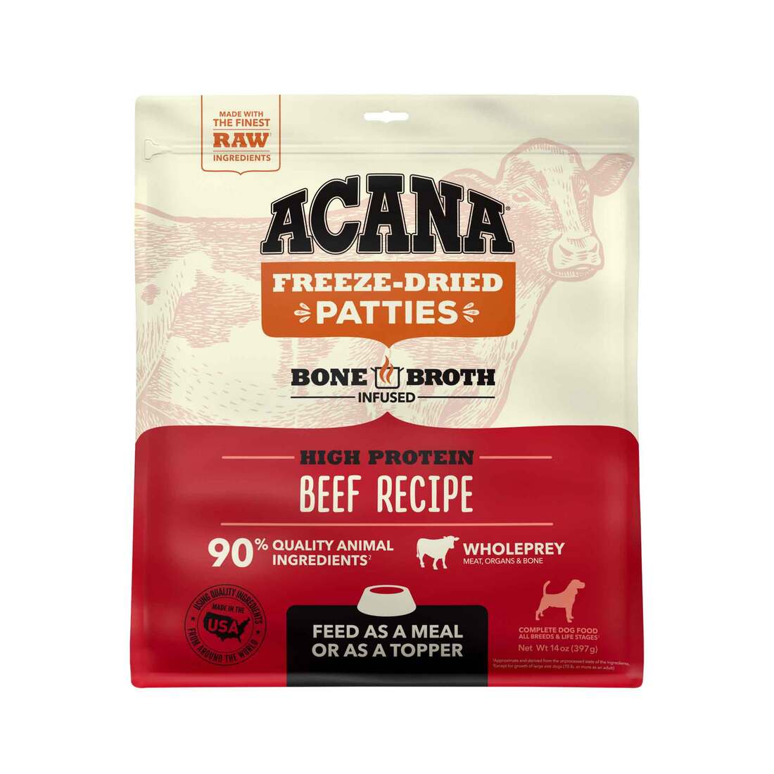 ACANA® Freeze Dried Dog Food & Topper, Grain Free, High Protein, Fresh & Raw Animal Ingredients, Ra