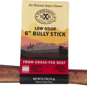 Wixom Ranch Natural Chews Low Odor Bully Stick, 6 Inches