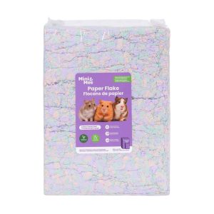 Mini & Moe Small Animal Bedding Paper Flakes, Lavender Field, 50 Liters
