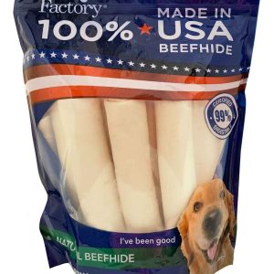 Pet Factory Beefhide Rolls, 8 Inches (10 Pack)