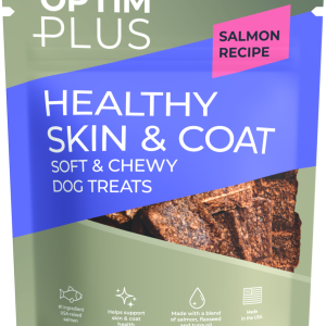 OptimPlus Healthy Skin & Coat Soft & Chewy Dog Treats, Salmon Recipe, 6 Ounces