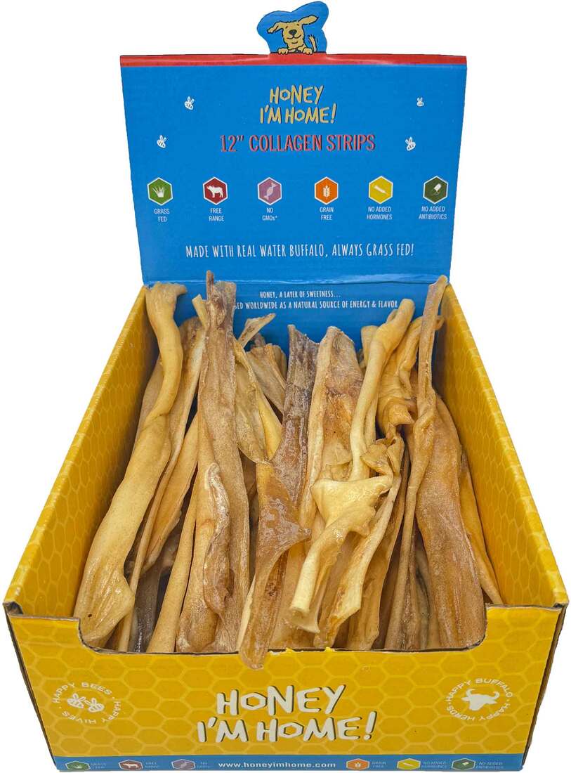 Honey I'm Home Dog Chew Honey Coated Water Buffalo Collagen Strip - Image 2